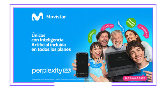 Chile: Movistar integra sin costo adicional a todos sus paquetes el plan pago de la inteligencia artificial Perplexity